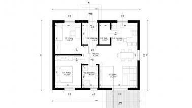 ERDOL 2 - Version Links (Wohnzimmer auf der linken Seite) - Grundriss Erdgeschoss