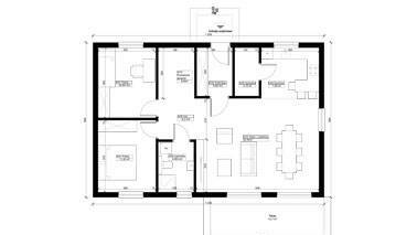 ERDOL 2 XL - Version Links (Wohnzimmer auf der linken Seite) - Grundriss Erdgeschoss