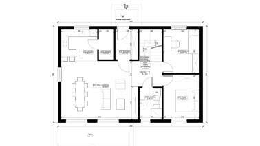 ERDOL 2 XL - Version Rechts (Wohnzimmer auf der rechten Seite) - Grundriss Erdgeschoss