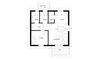 ERDOL 1 - Version Links (Wohnzimmer auf der linken Seite) - Grundriss Erdgeschoss